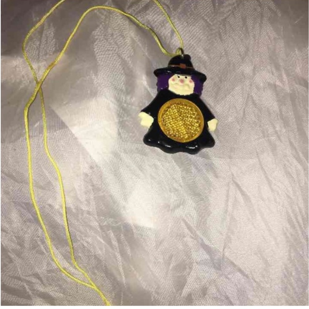 Halloween kids WITCH reflector safety necklace